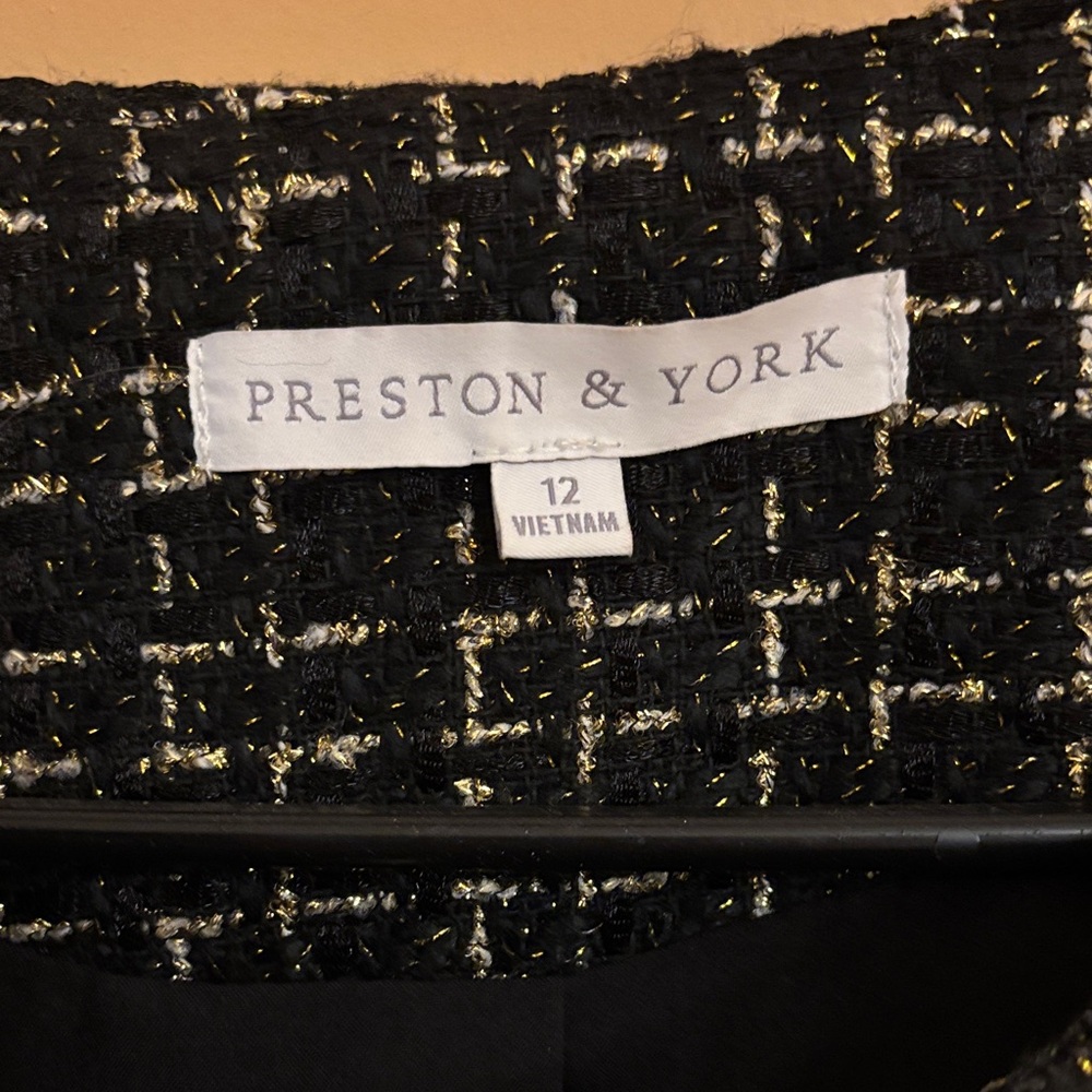 Preston & York Black and Gold Textured Blazer